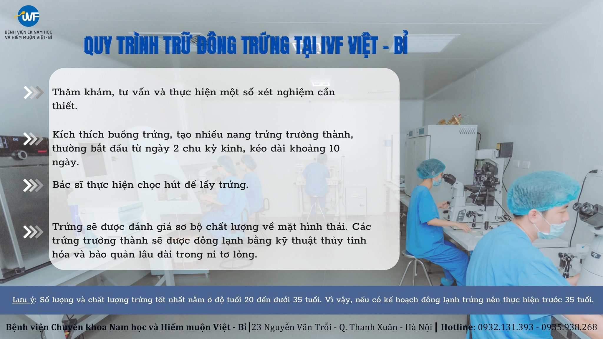 QUY TRÌNH TRỮ ĐÔNG TRỨNG TẠI IVF VIỆT – BỈ
