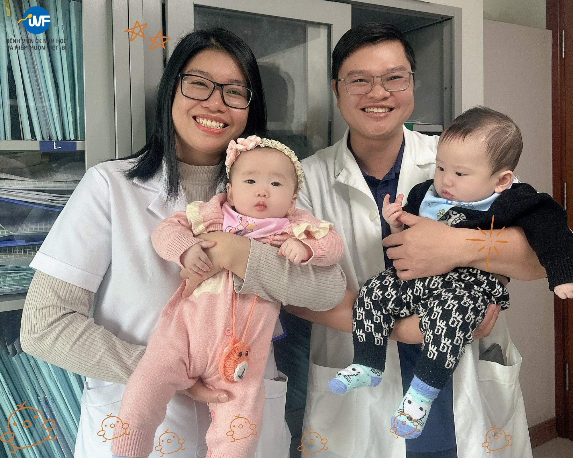 VỢ CHỒNG HIẾM MUỘN ĐÓN CẶP SONG SINH “ĐỦ NẾP ĐỦ TẺ” TỪ IVF VIỆT BỈ